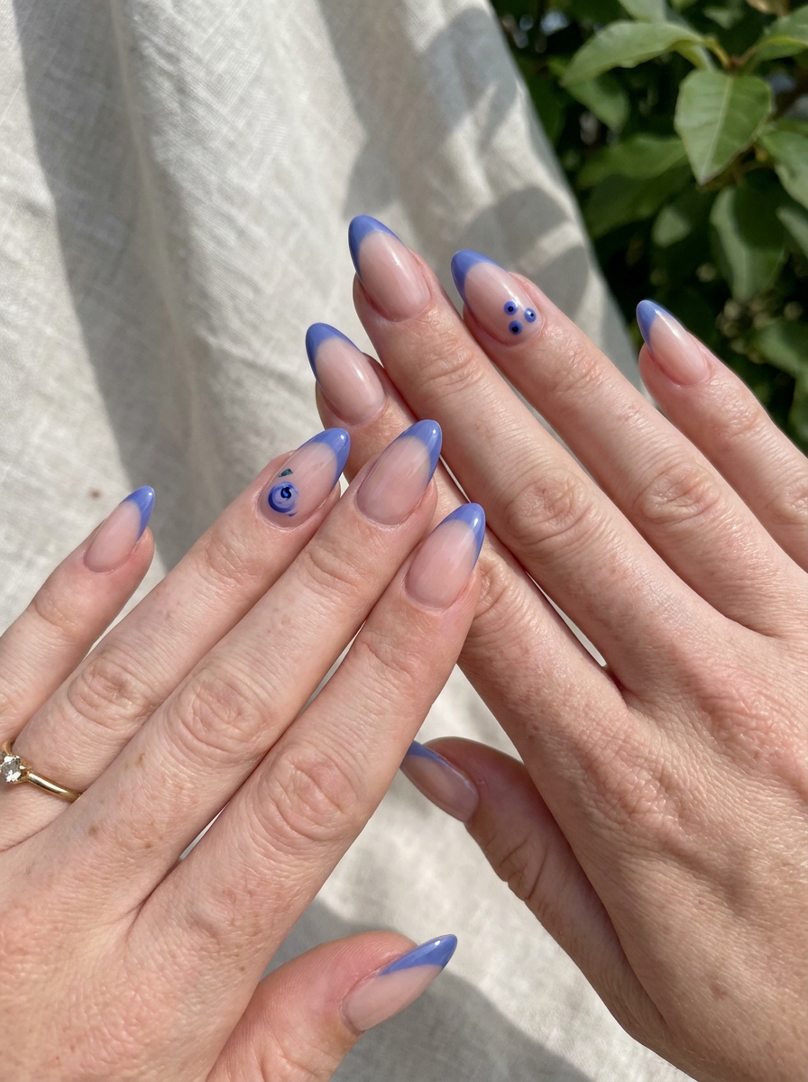 Blueberry French Nails